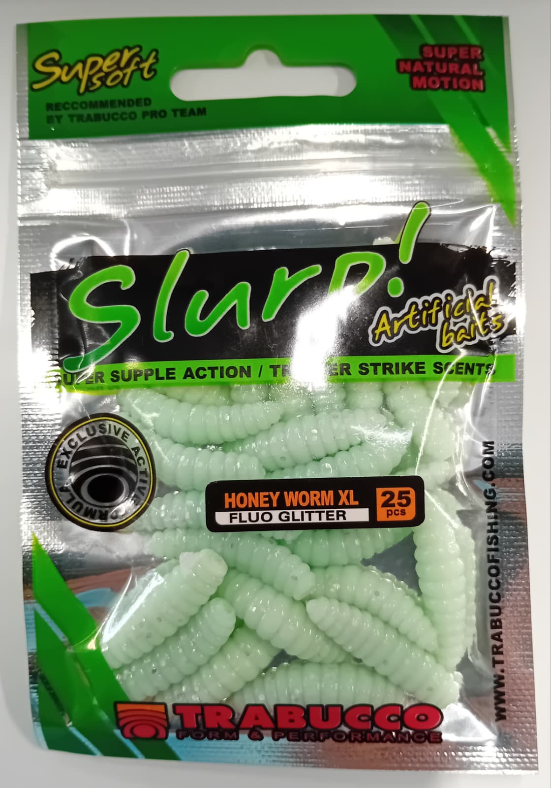 SLURP BAIT HONEY WORM XL FLUO GLITTER 25pcs
