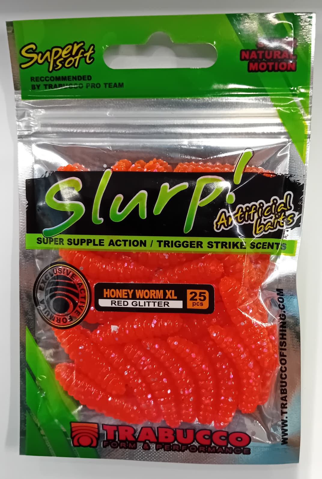 SLURP BAIT HONEY WORM XL RED GLITTER 25pcs