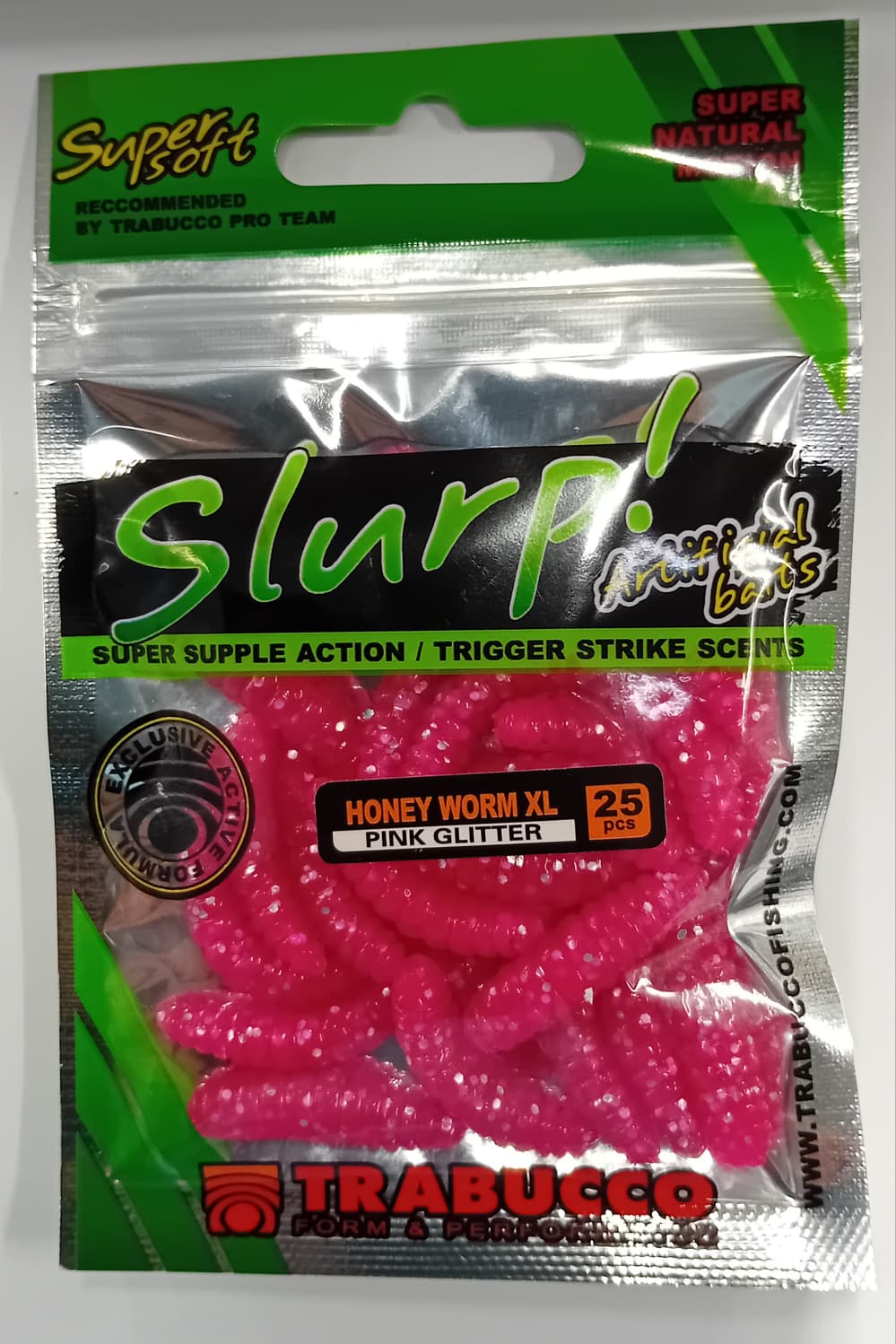 SLURP BAIT HONEY WORM XL PINK GLITTER 25pcs
