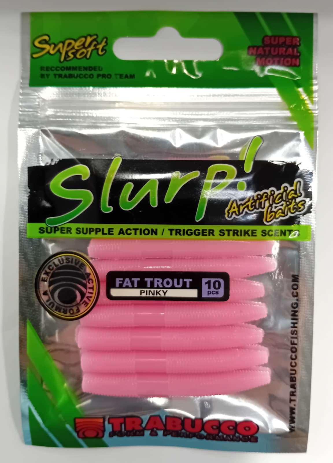 SLURP BAIT FAT TROUT WORM PINKY 10pcs