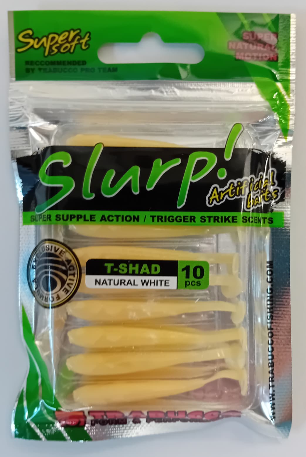 SLURP BAIT T-SHAD NATURAL WHITE 10pcs