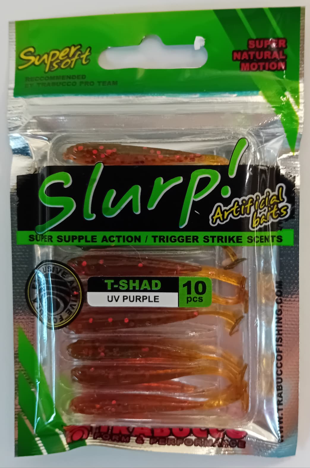 SLURP BAIT T-SHAD UV PURPLE 10pcs