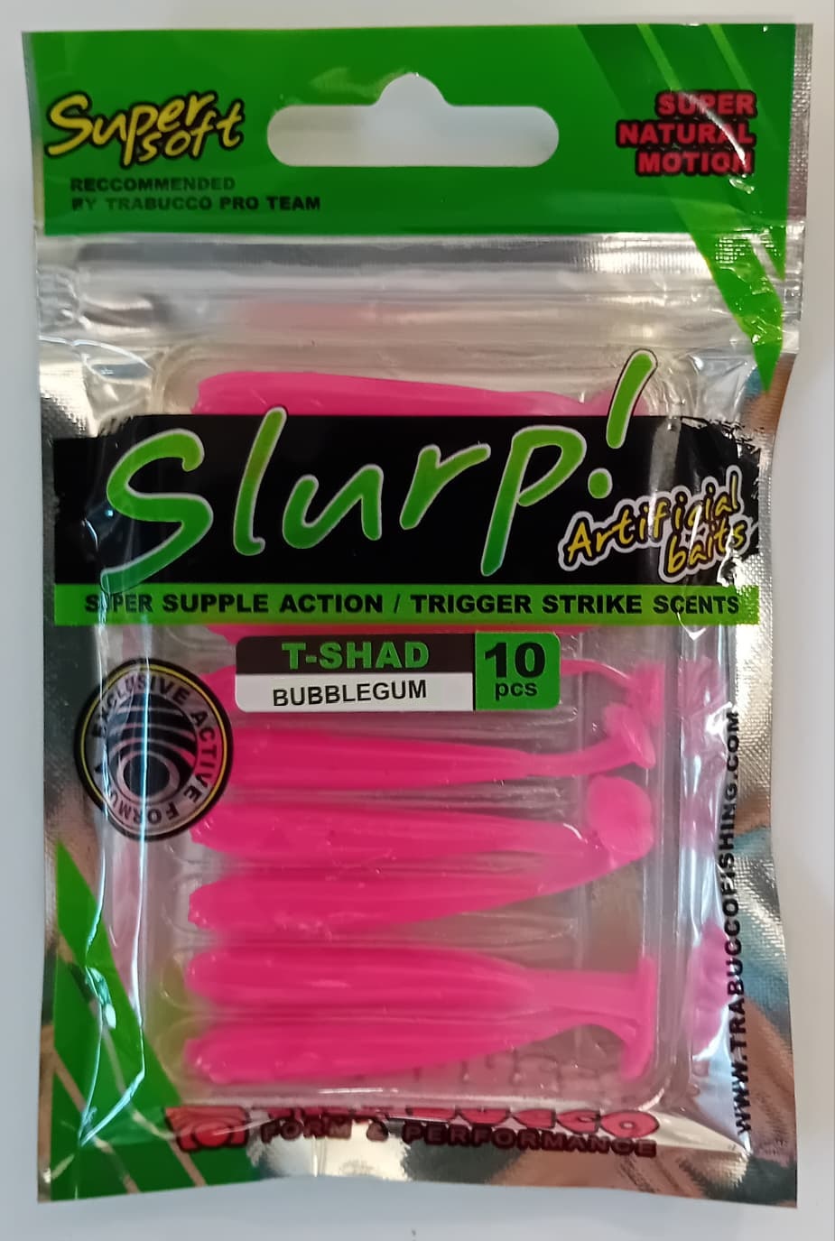 SLURP BAIT T-SHAD BUBBLEGUM 10pcs