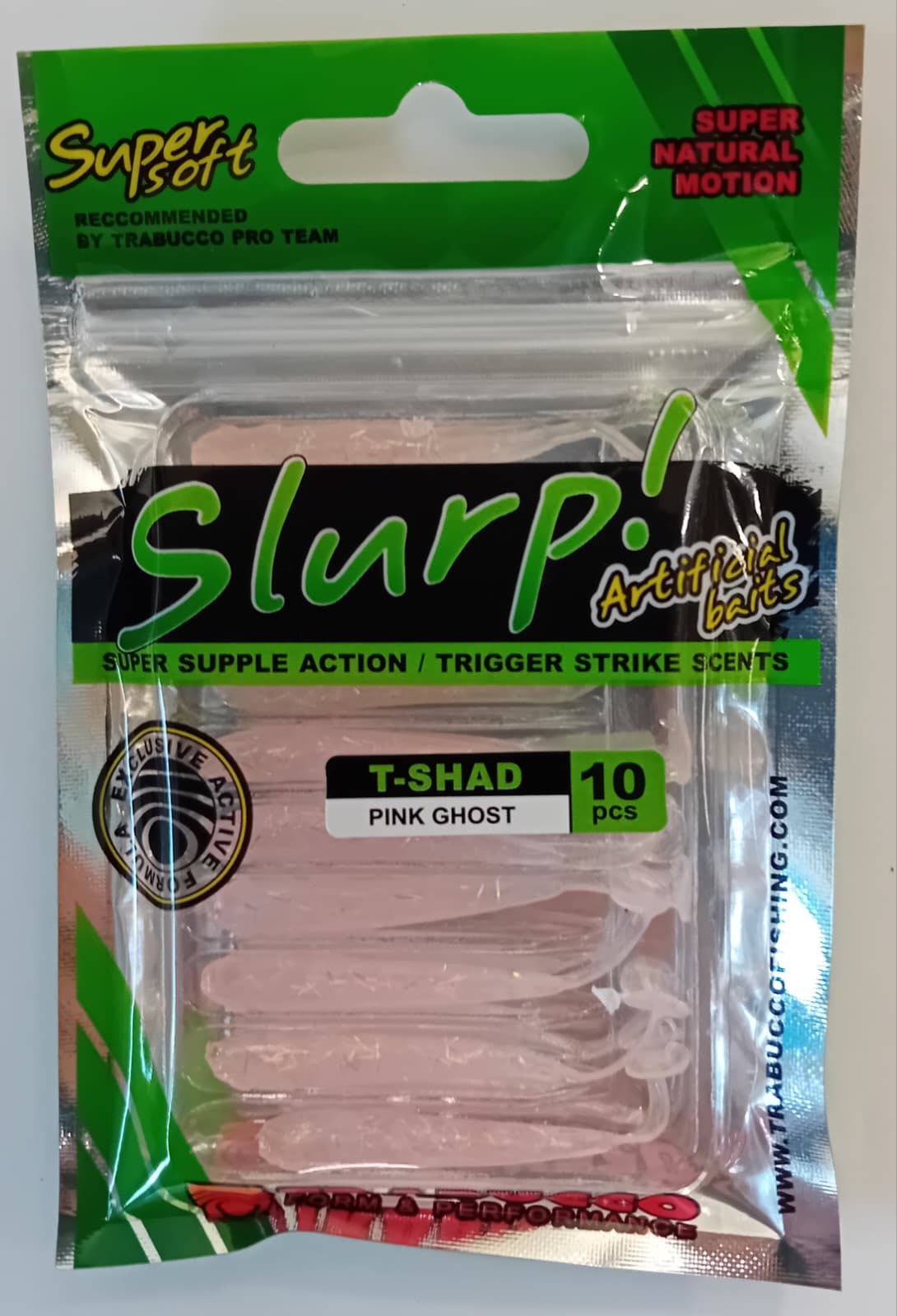 SLURP BAIT T-SHAD PINK GHOST 10pcs