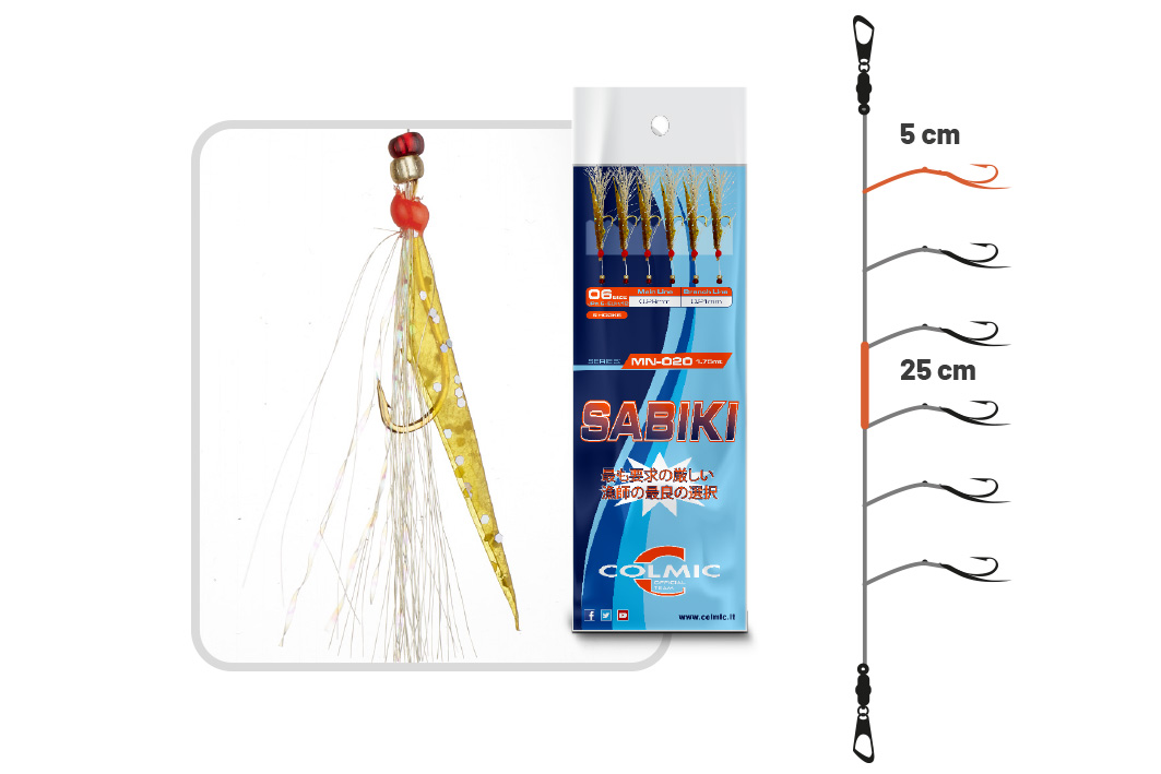 SABIKI: MN-020 N.6 EU N.12 - 1,75mt (6 hooks)